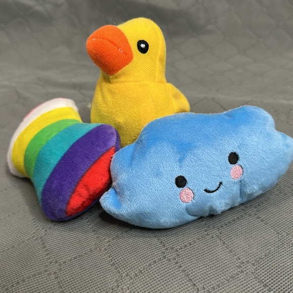 Vibrant Plush Cat Toy Set with Duck Cloud Rainbow toy set of 3 NWT - Picture 3 of 4